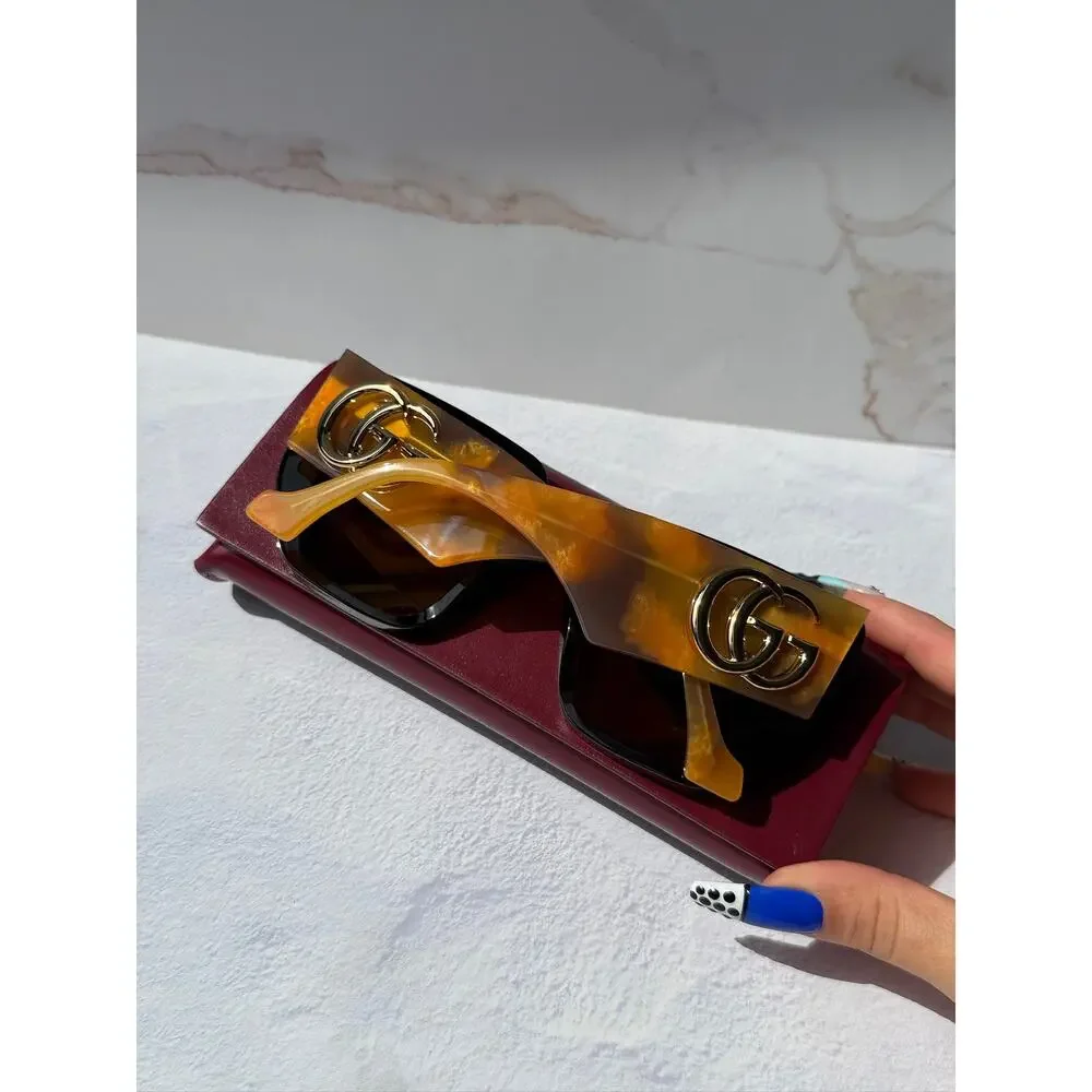 NEW Gucci GG0956S Havana Brown Marmont Oversized Sunglasses